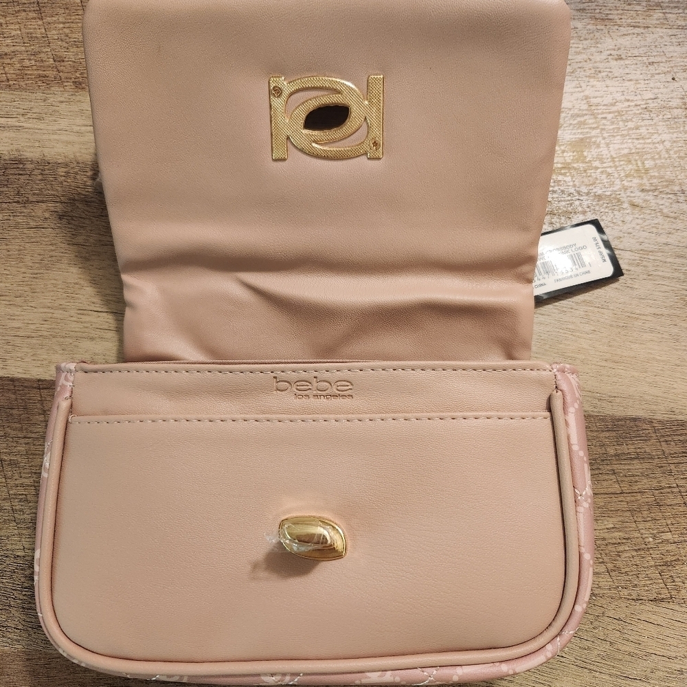 Bebe Pink Quilted Chain Shoulder Bag Liv Style - Picture 9 of 11